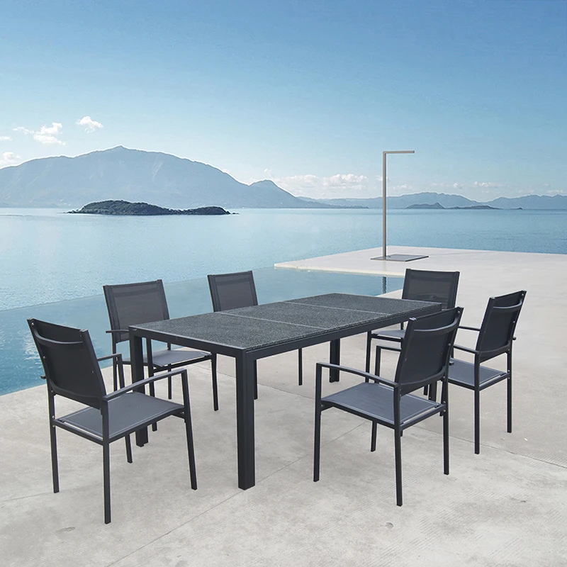 wholesale waterproof all weather granite sling metal outdoor furniture
