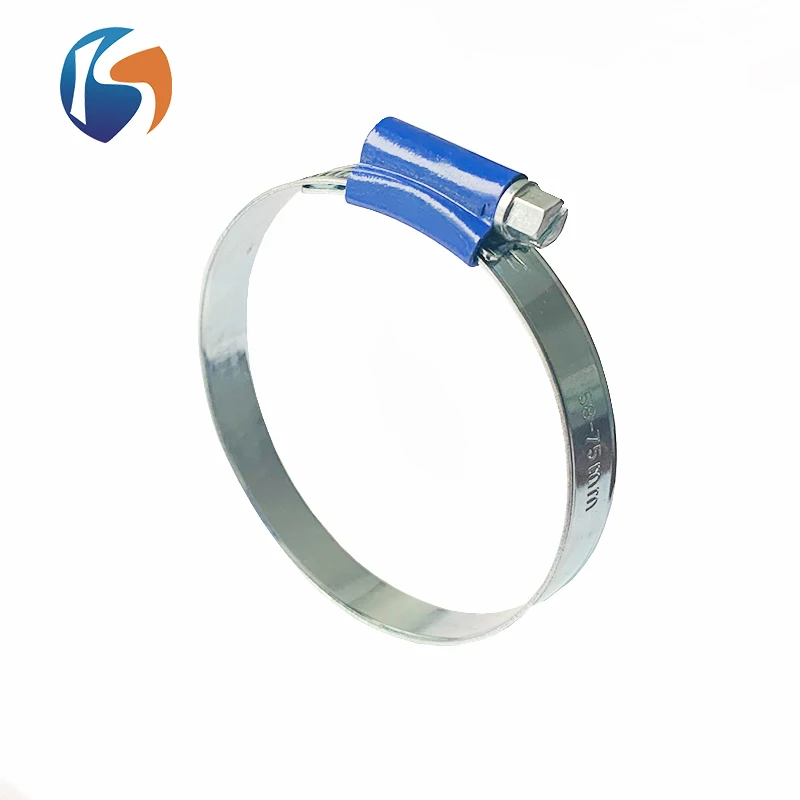 Tianjin Factory Customized Adjustable British Type Stainless Steel Blue Head Pipe Clamp with Good Price