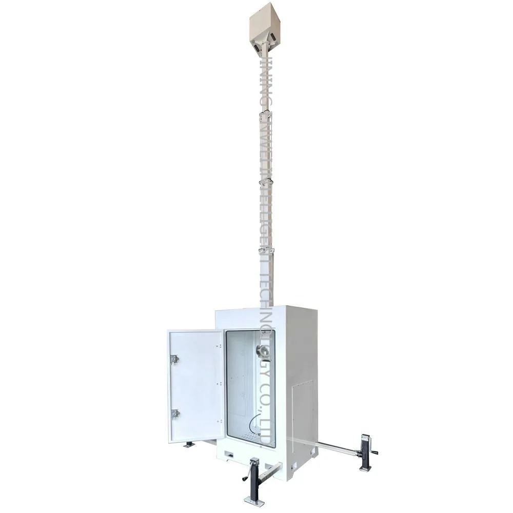 Emergency lighting manual lifting mobile surveillance unit for expressway monitoring