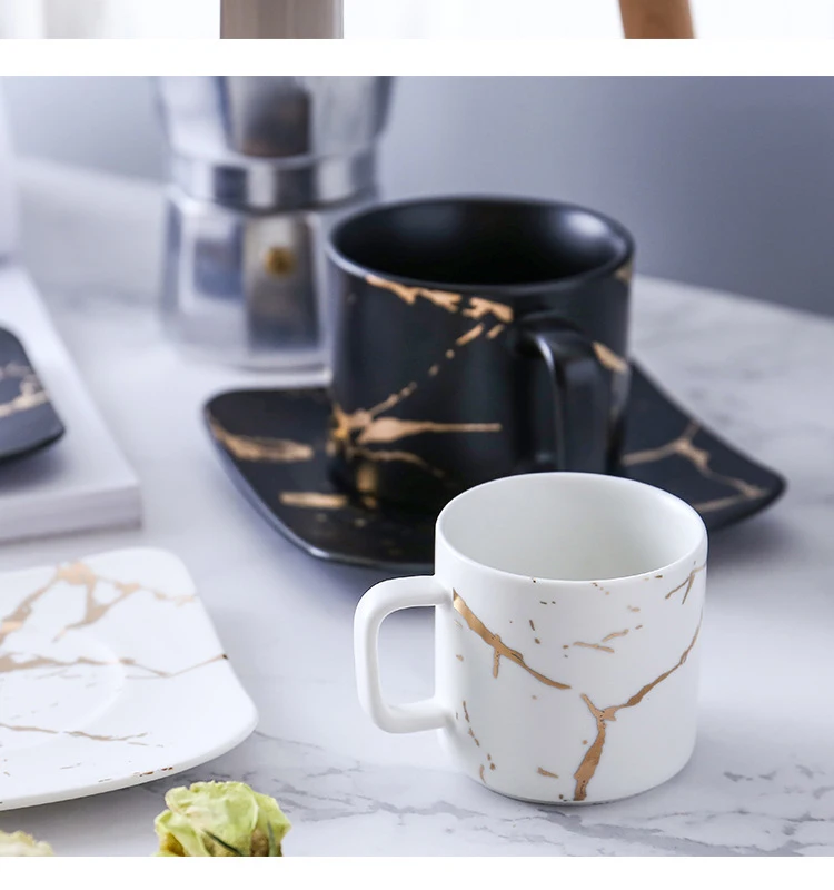 Popular marble tea cup and saucer