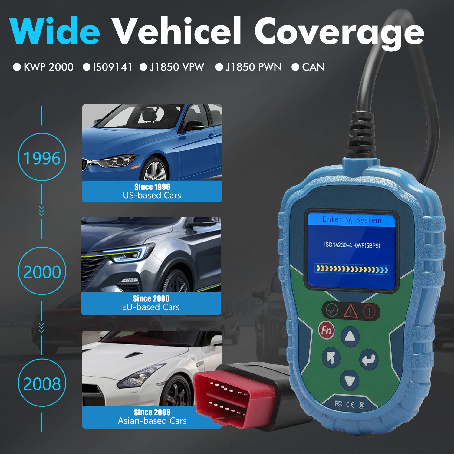 Car diagnostic tool 2-in-1 Engine Analyzer OBD2 Scanner Battery test High precision high and low temperature BA570