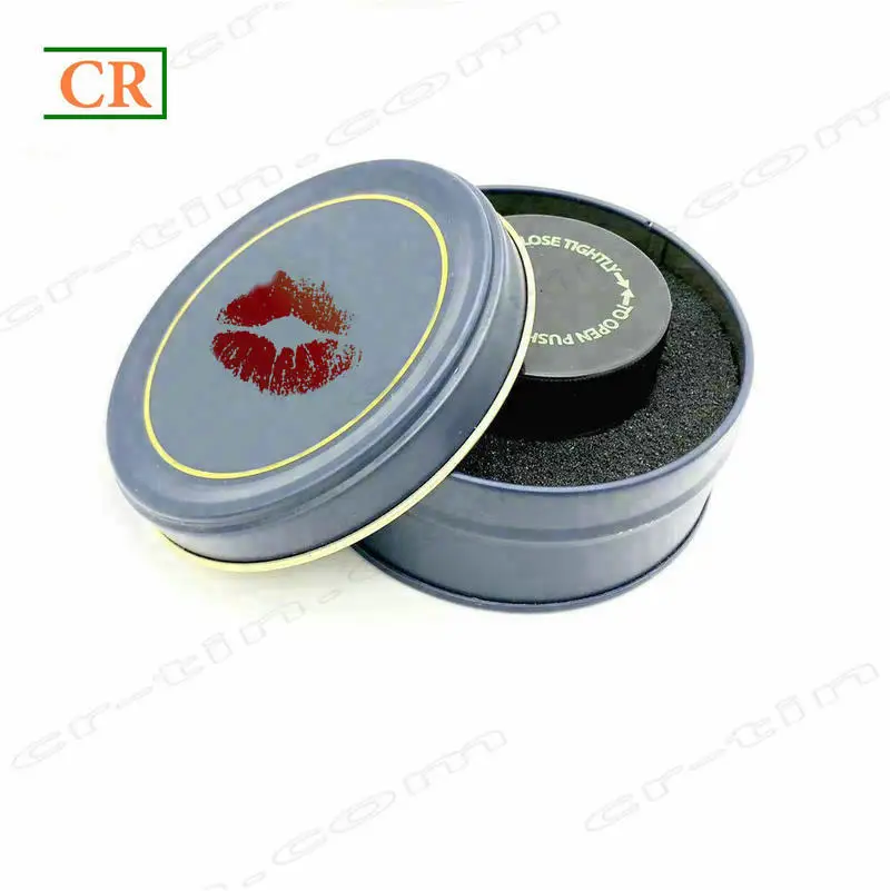 
Round Tin Metal Boxes For Concentrate Glass Jar Packaging With Foam Insert 