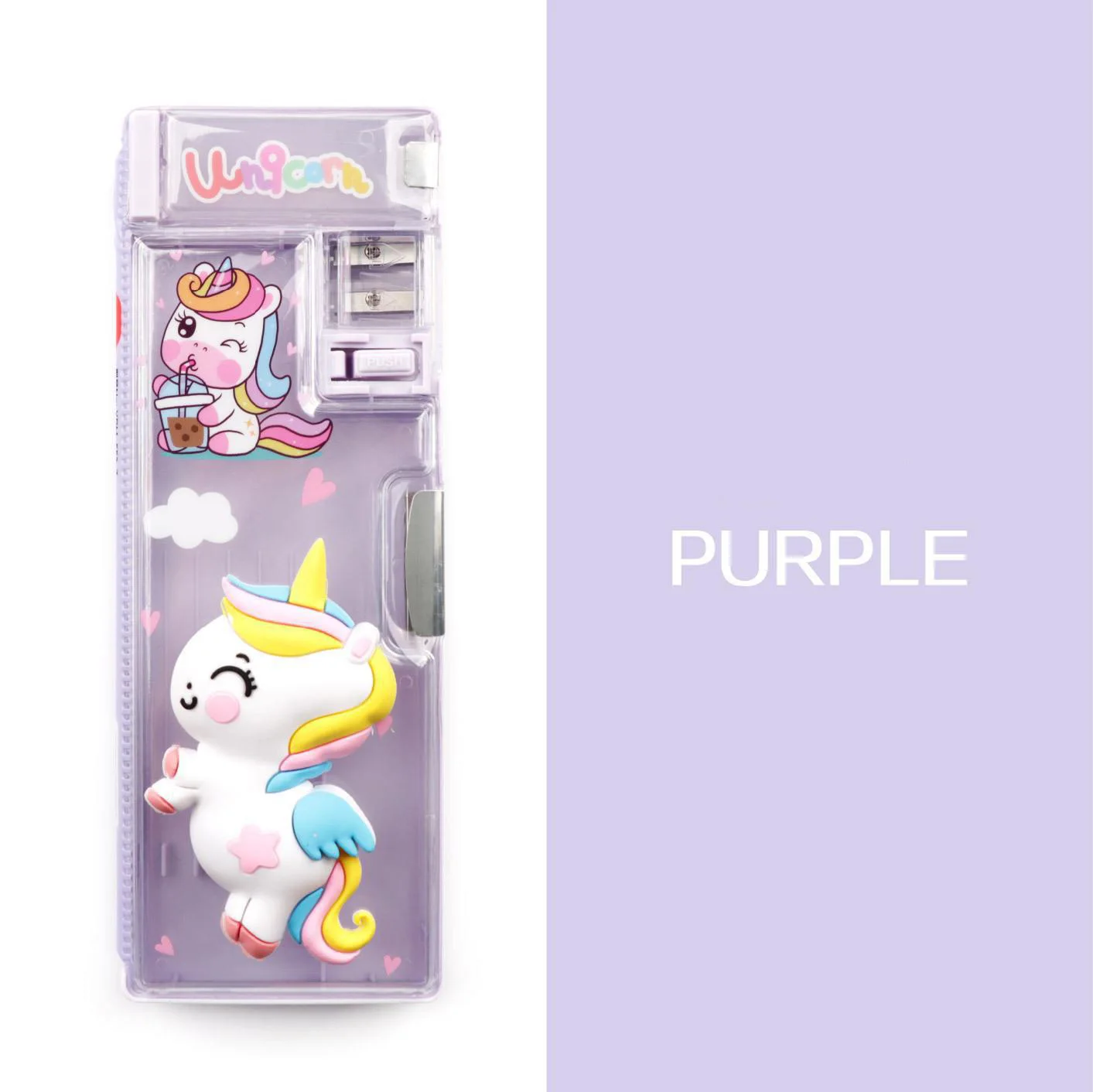 POSH DREAMS Creative cartoon multifunctional stationery box storage box double layer 3D pencil box