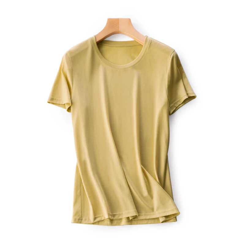 NW21042 Fashionable Casual Ladies Solid color short Sleeve T Shirts Women Tops
