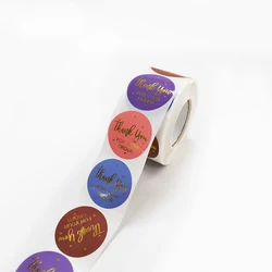 Customise Thermal Roll Label Round Sets Funny Seal Business Secure Logo Thank You Stickers For Packaging