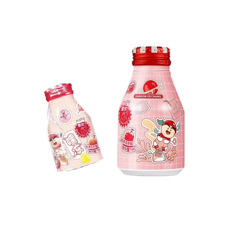 Customized Recyclable beverage bottle 250ml 300ml 350ml Food Grade Empty Beverage juice drink Aluminium Bottle with scrap lid