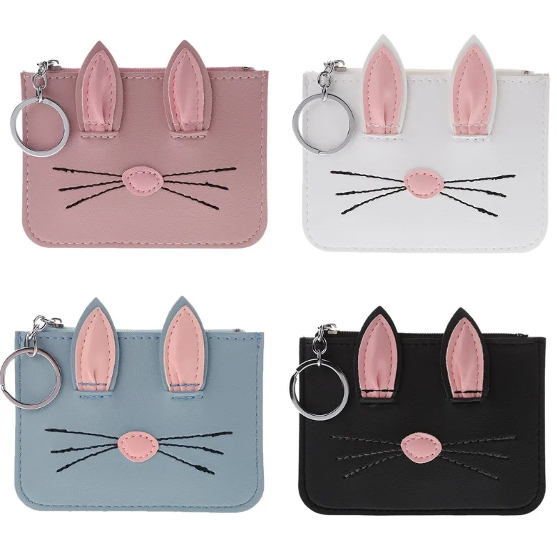  Z411 мультяшный Кролик Монета кошелек держатель карты гарнитура Брелок чехол Сумки Кошелек
