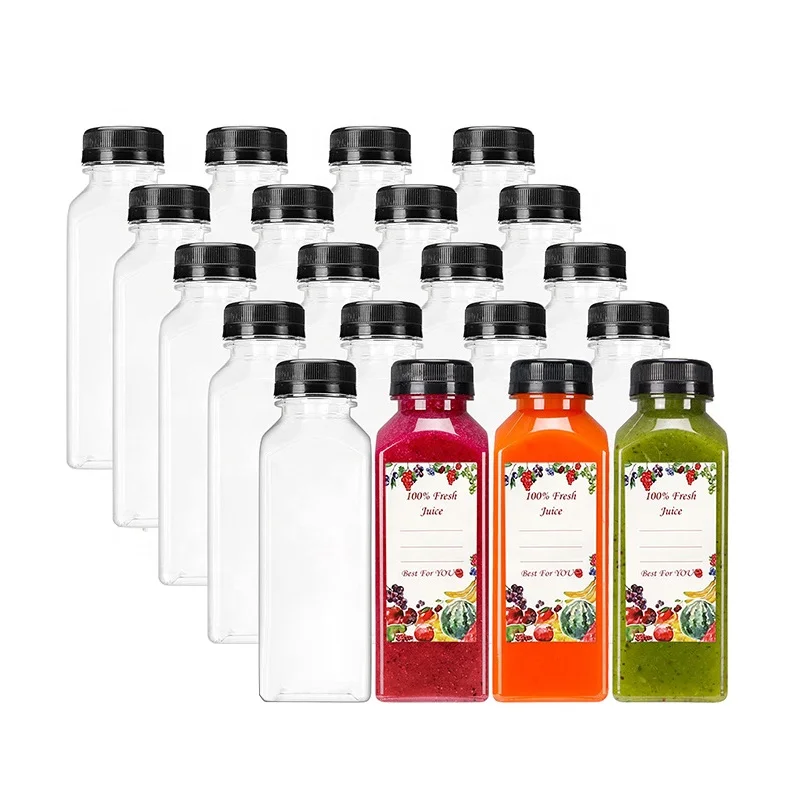 Wholesale Recyclable 500ml plastic juice beverage drink bottle with tamper evident caps customized 12oz 13oz 16oz
