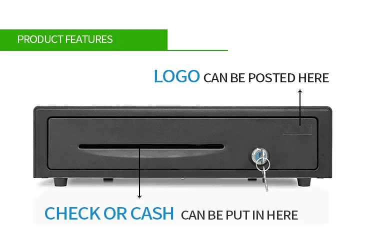 Check-out Counter 5 Bill 8 Coin Slot Key Lock Metal Money Drawer Cash Box Drawer For POS System