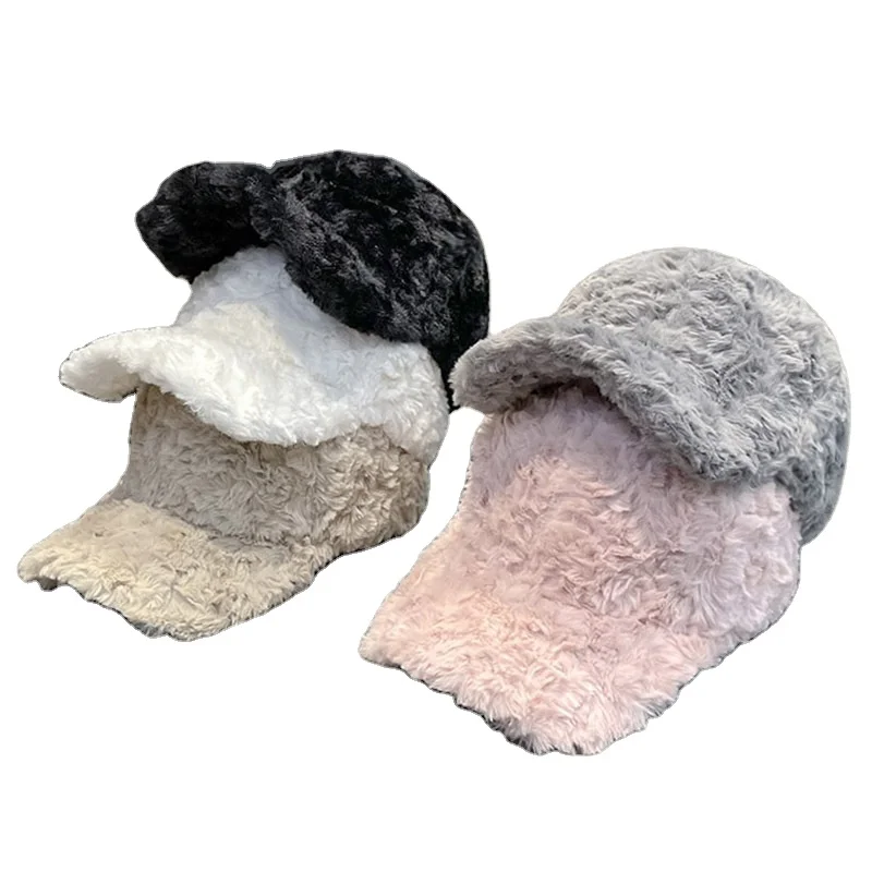 Шапка из овечьей шерсти в Корейском стиле Осень-зима простая повседневная Толстая теплая Бейсболка в японском стиле