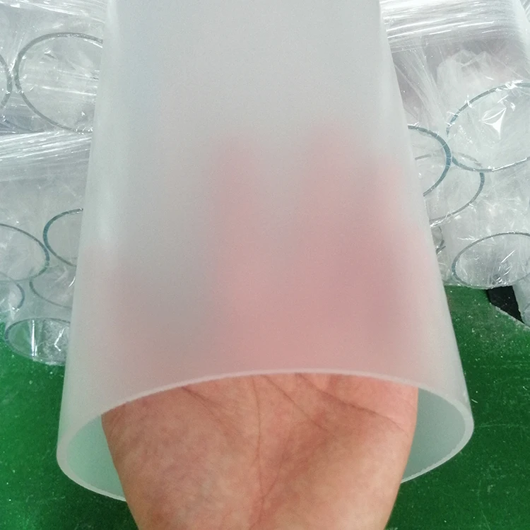 Guangzhou yishun manufacture diameter 100mm120mm 150mm frosted pmma plastic tube acrylic matt pipe for lighting