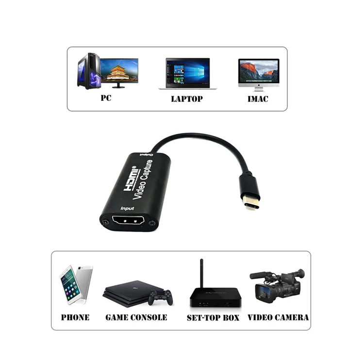 Video Capture Card TYPE-C 4K Suitable HDTV To TYPE-C Set-top Box Camera Recording Live Broadcast For Computer Mobile Phone PS4