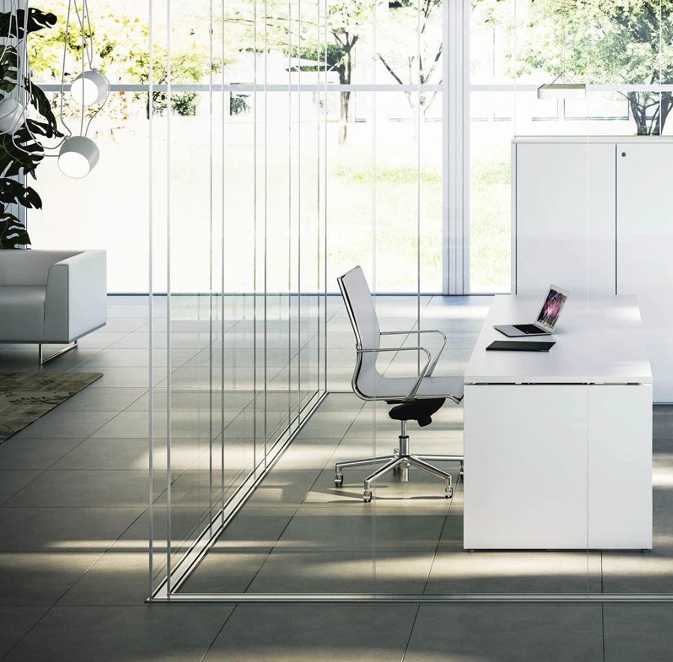 2022 Meeting Room Office Partition Wall Demountable Aluminium Framed Glazed Clear Soundproof Glass Office Partition Wall