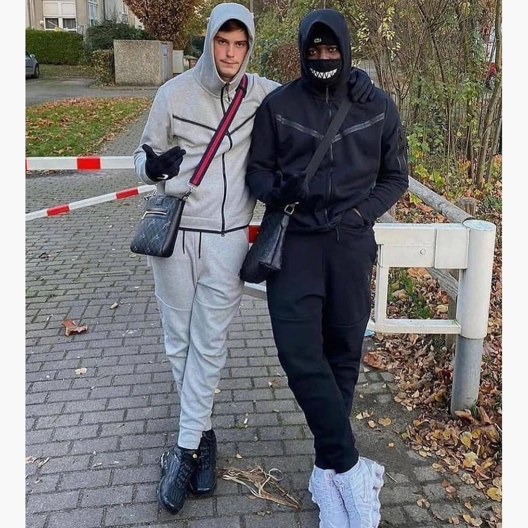 2022 100% Cotton Tech Fleece Customized luxury Brand Sport men Sweatsuit 2 pcs jacket with pant Jogging suit