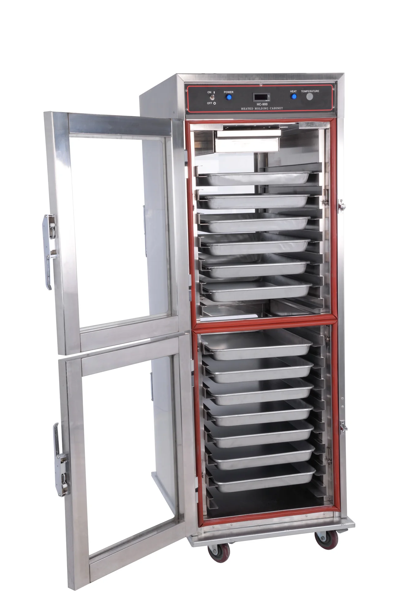 Smart Stainless Steel and Glass Food Warmer Display Machine 220V Warming Showcase with Metal Holding Equipment