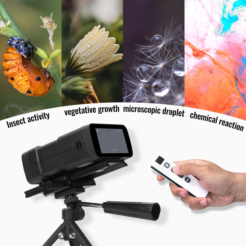 S3 2K HD Delayed Shot WiFi APP Black Macro Camera 5level LED switch  2304X1296 image uualty Remote control insect Macro Camera
