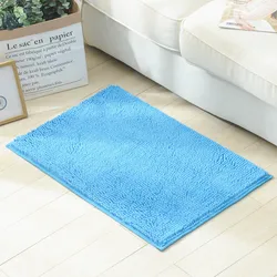 Hot sale TPR back fluffy chenille bathroom rug loop pile cushioned door rug