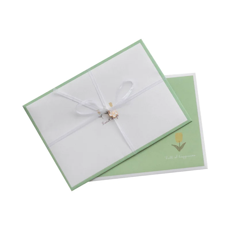 Custom Lovely Writing Stationery Letter Set Flower Paper Letter Stationery Set Writing Greeting Birthday gift card envelope