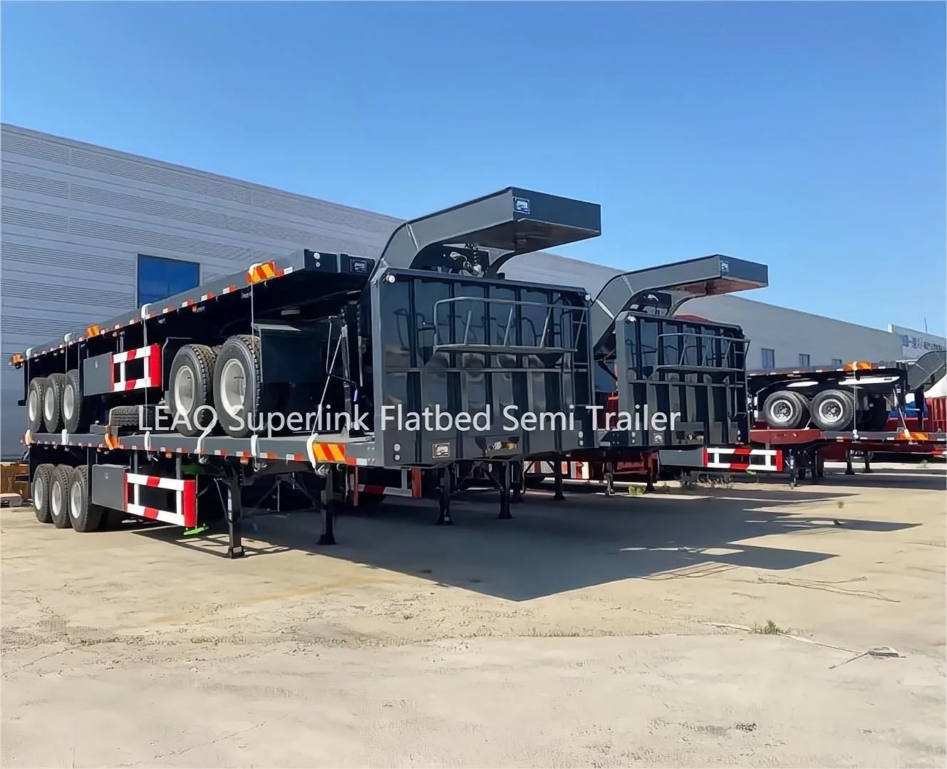 Сверхмощный 3 оси 40ft 60ton Interlink супер ссылка бортовой полуприцеп Мерседес Бенц грузовик с прицепом LEAO трейлер стальная 6 или 12 единиц