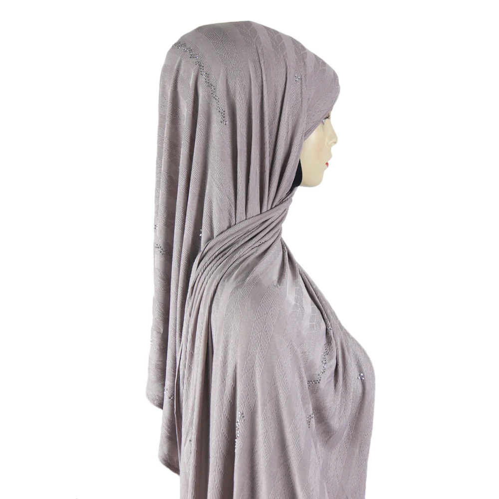 Rayon ready to wear readymade hijabs rhinestones jersey hijab for muslim women