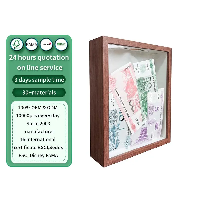 Ticket Holder Ticket Display Case Frame Top Loading Display Case Frame with Slot on Top DIY Sweet Gift Memory Box