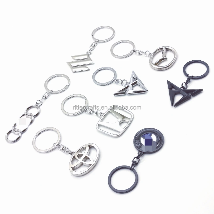 Custom Hollow Out Style Car Logo Zinc Alloy Metal Keyring Wholesale Car Brand Soft Enamel Business Blank Metal Key Tag Keychain
