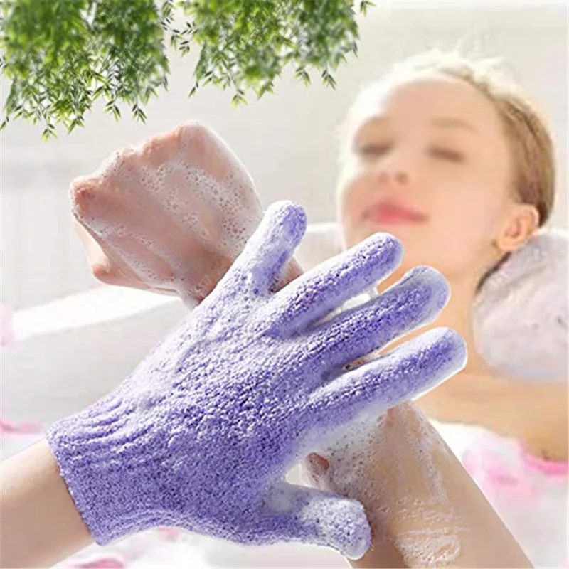 Logo Scrubbing Bath Mitt Brush Shower Gloves Pink Exfoliating Black Stripes Mitt Bath Mitts Soap Rope Shower Gloves For Women