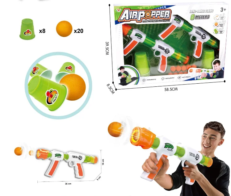 Outdoor Foam Ball Atomic Air Power Pump Pressure Toys Soft Bullet Gun Weapons Blaster Target Shooting Game For Kids