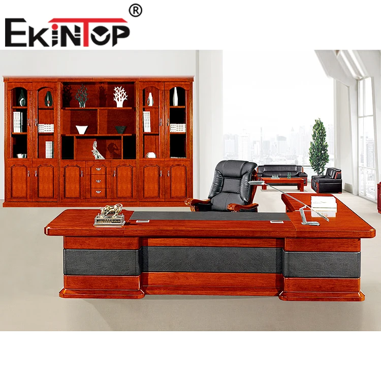 Ekintop new design wood elegant  executive modern model of office desks with side table
