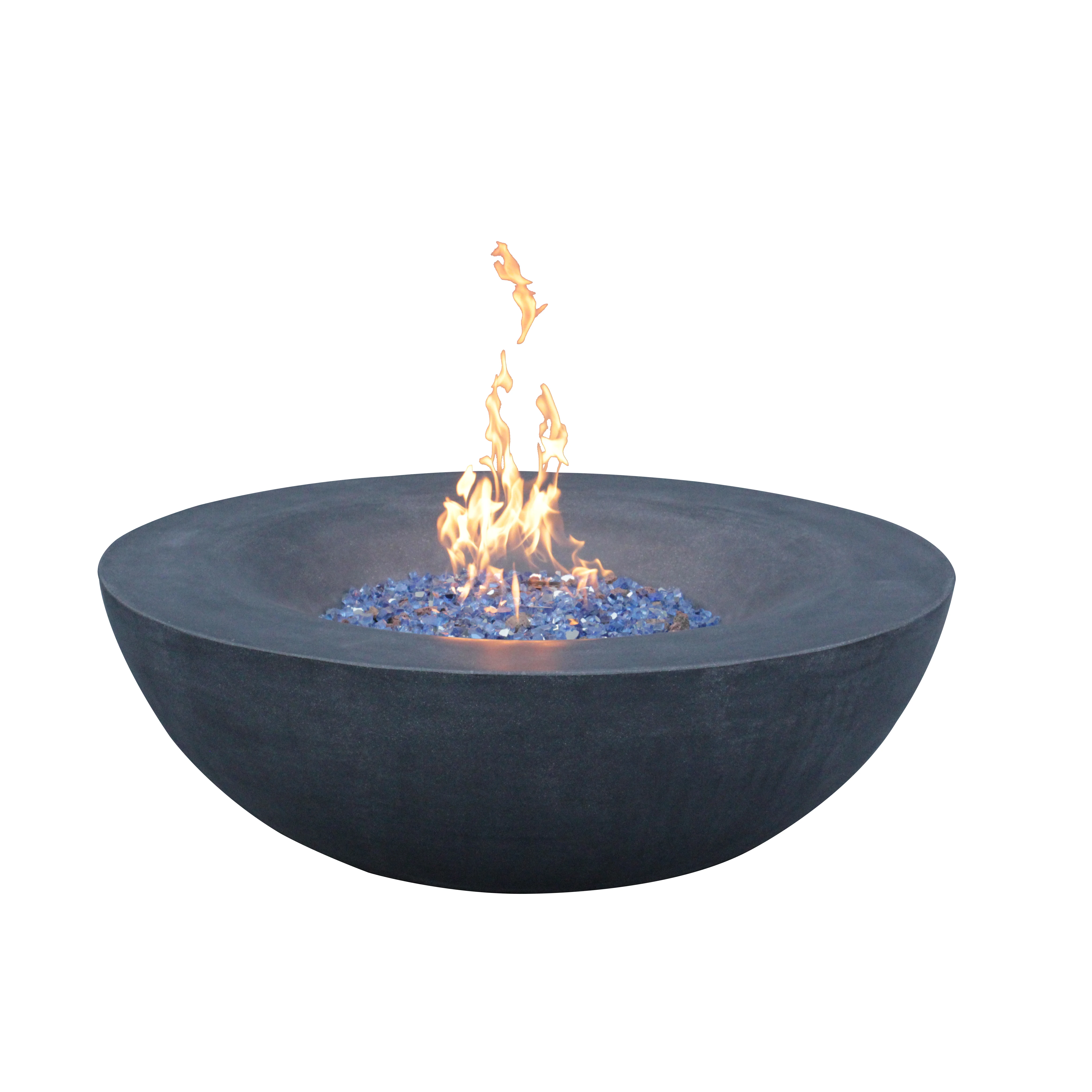 US Warehouse Ready to Ship Black concrete round D42 inch gas fire pit bowl