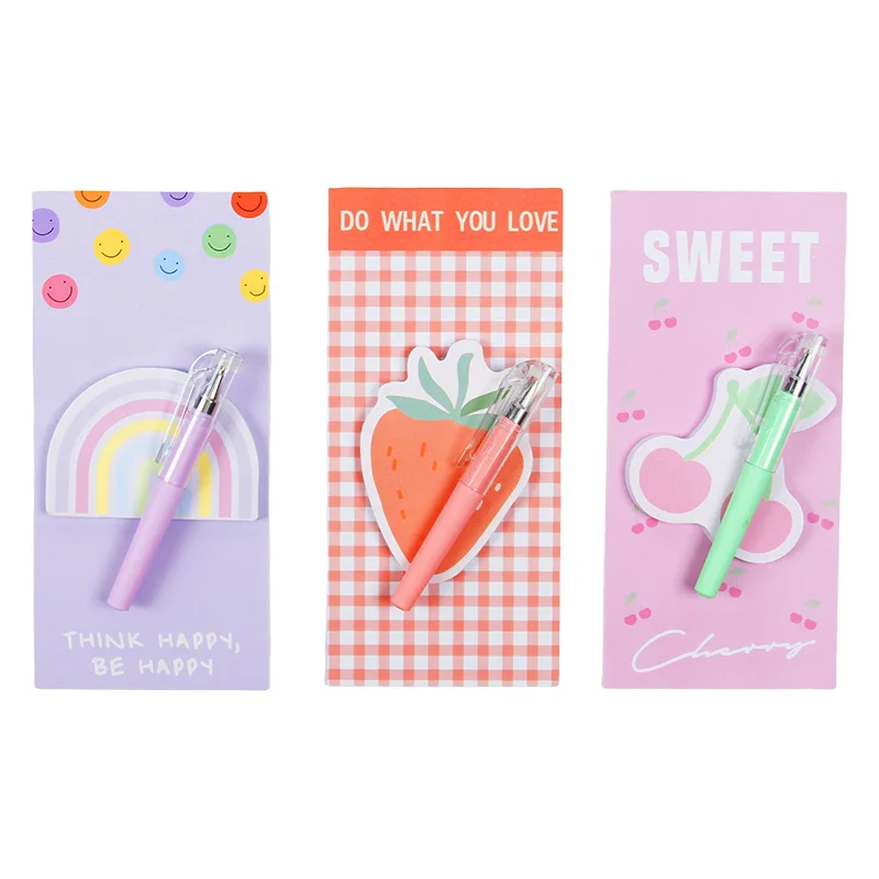 Cute Motivational Office & School Stationery Set Easy Note-Taking & Creative Journaling with Sticky Note Gel Pen Personal Use