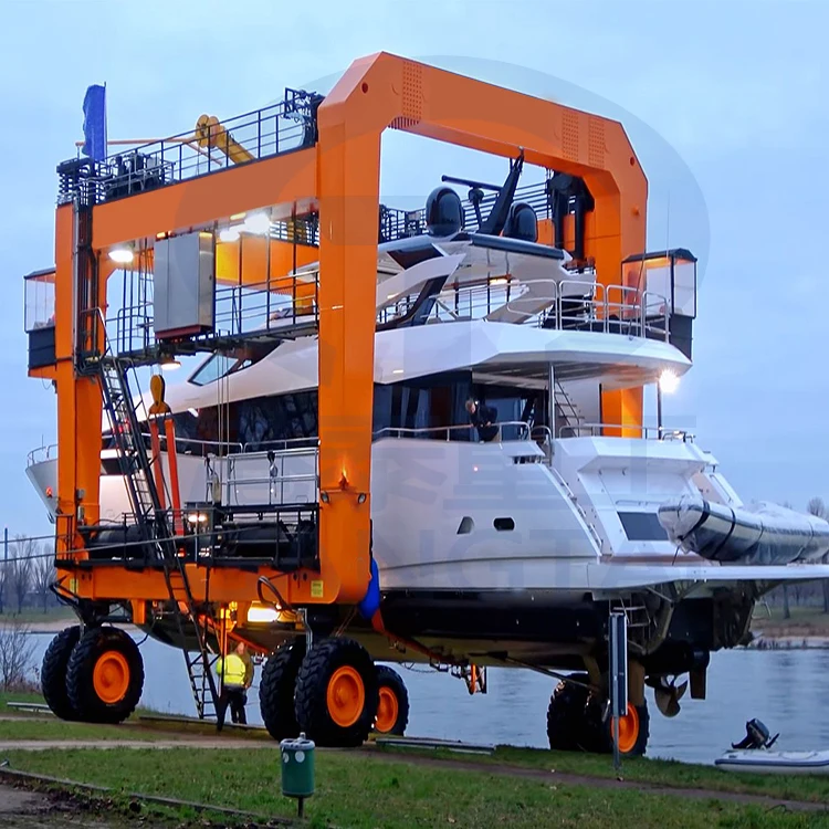 60 Ton Widely Popular Nucleon Marine Boat Lift Crane 80ton Travel Lifting Yacht Crane for Sale