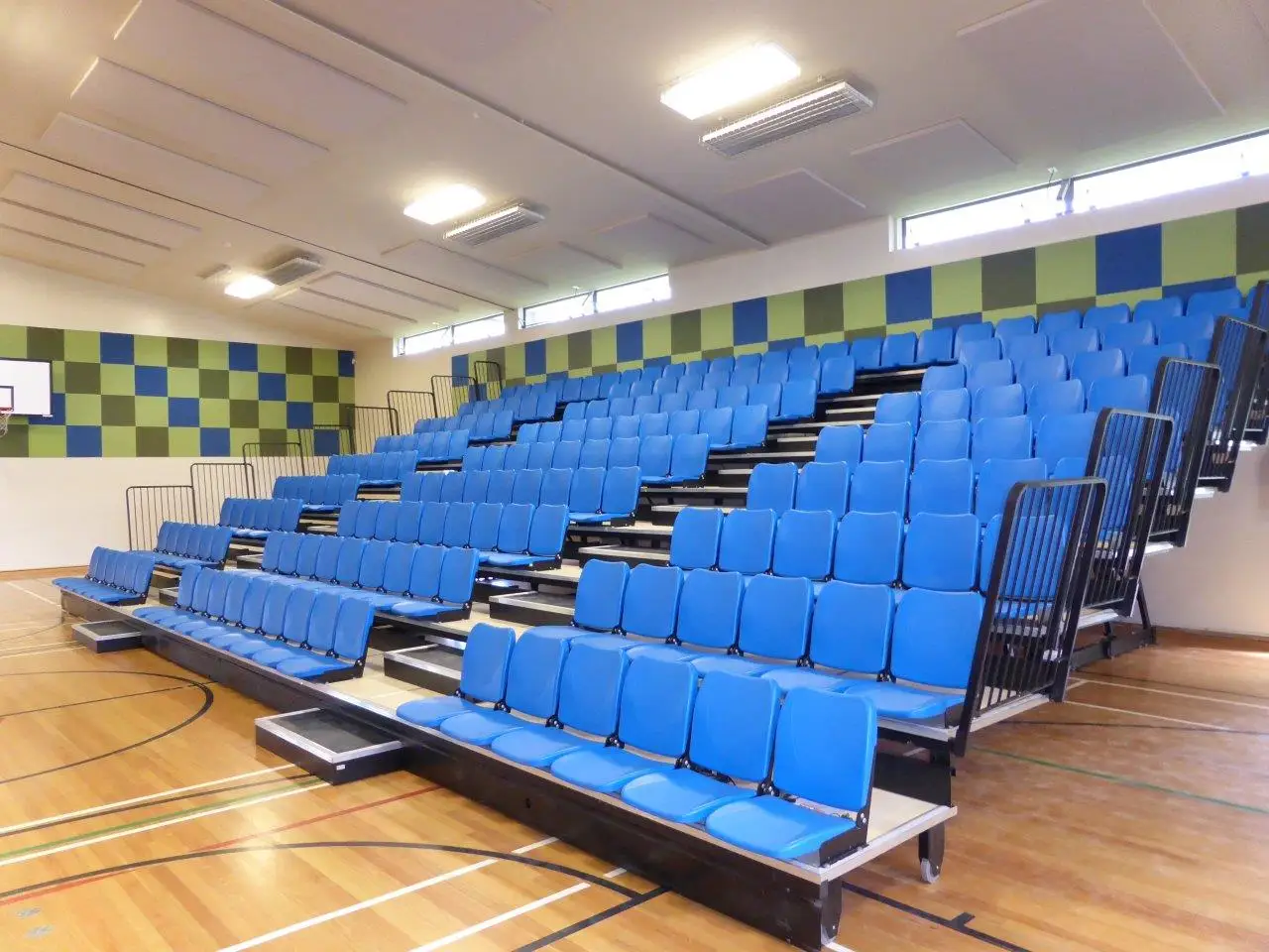  Telescopic Seating System With Indoor Polymer HDPE Seats Retractable Seat for Stadiums Stage Sports