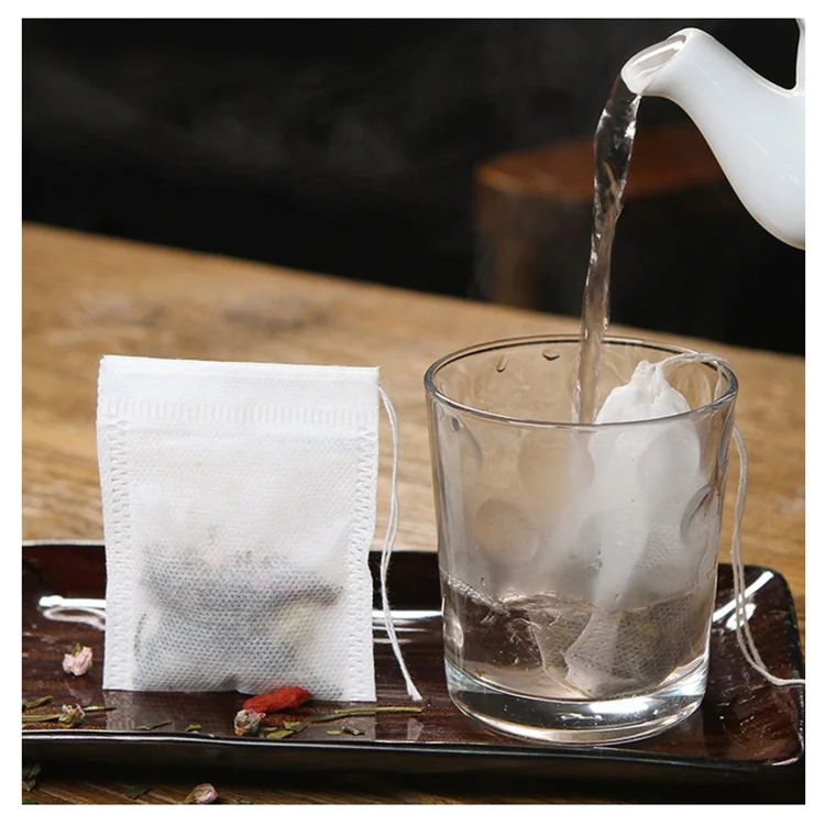 Empty Teabags Easy to Use Drawstring Seal Size Customized empty tea bags