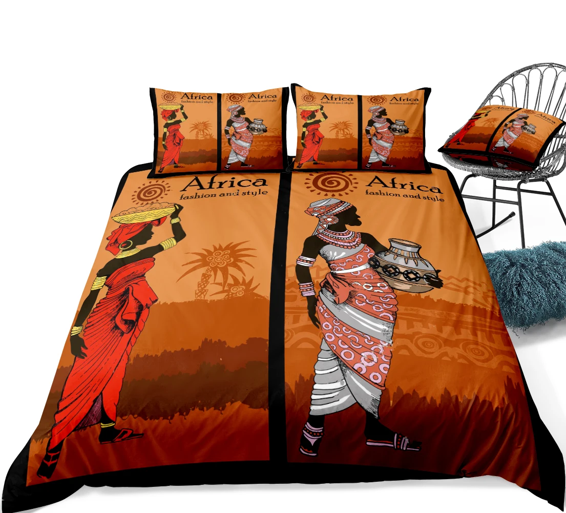 
High Quality 2021 Printed Microfiber Bed Sheet Blanket Home African Duvet Cover 