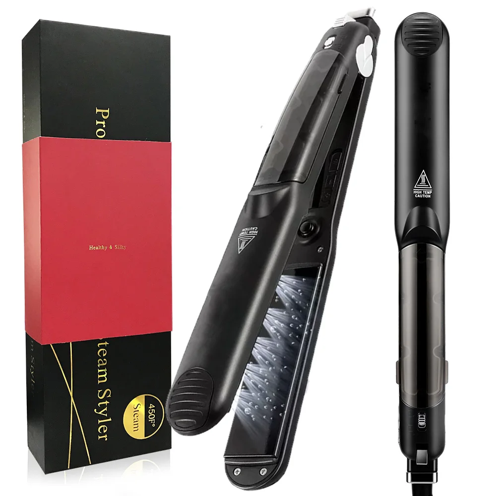 Professional Digital LCD Display Steampod Hair Straightener Steam Flat Iron Hair Straightener