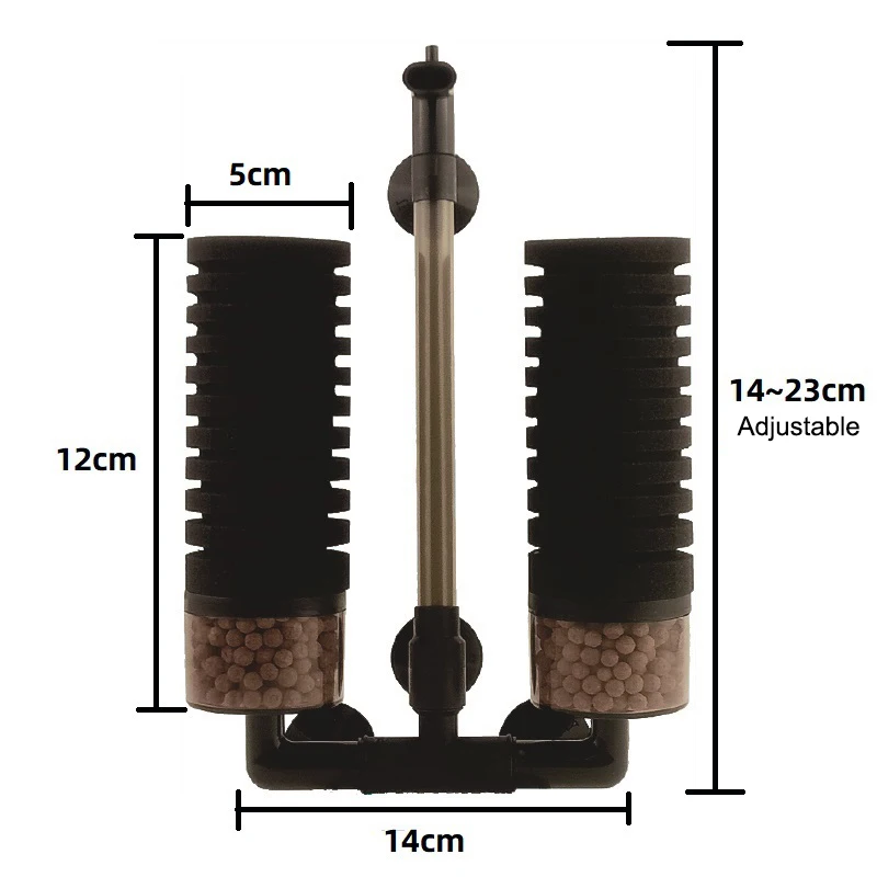 Replaceable Bio Sponge Filter for Small Nano or Breeding Tank Aquarium with Ceramic Filter Media easy to assemble and clean