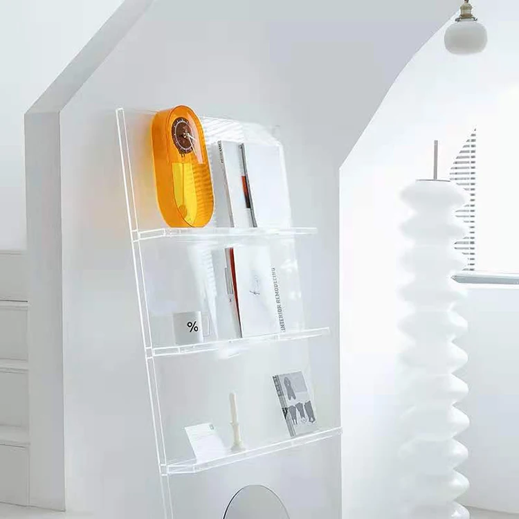 Custom Nordic Acrylic Shelf Floor Type Ins Multi-Layer Acrylic Display Bookshelf