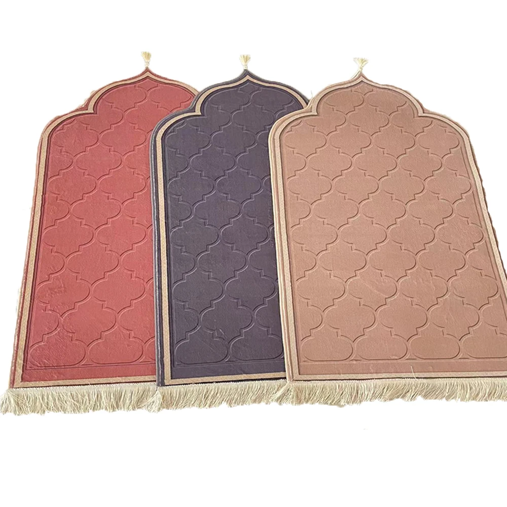 wholesale Custom Size prayer mat carpet flannel thickened arabic muslim islamic  prayer rug With tassel