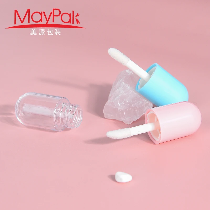 Custom Plastic 3ml Mini Lip Gloss Containers Tube Empty Purple Pink Red Blue Clear Lip Gloss Wand Tubes For Kid