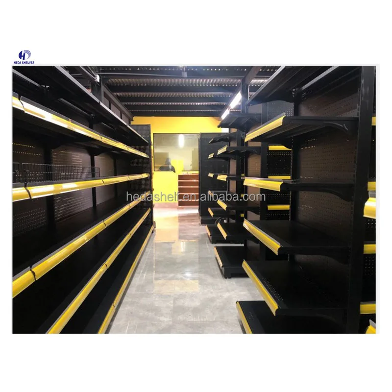 Custom shopping shelf shop rack gondola shelving double-sided supermarket shelves display shelves grocery store racks