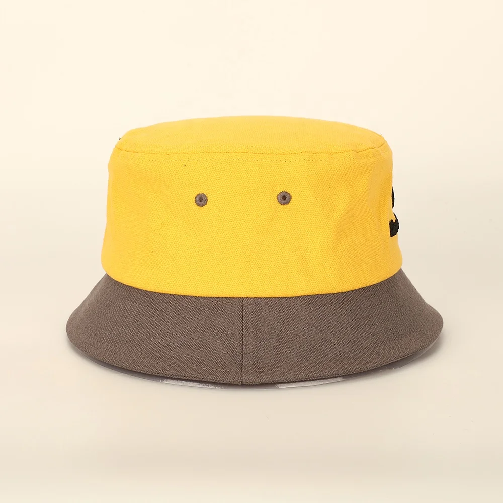 Wholesale Custom Men Women 3D Puff Embroidery Logo Canvas Fisherman Cap,Sun Shade Gorras,Two Tone Color Bucket Hat