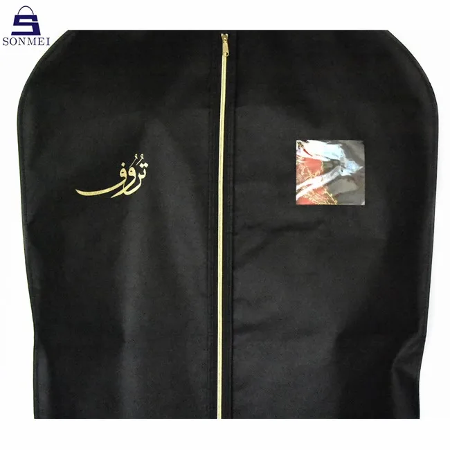 Black ziplock bag saree cover bags garment bags with zipper