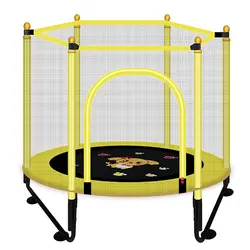 round bungee jumping kids trampoline indoor children mini rebounder trampoline with safety net