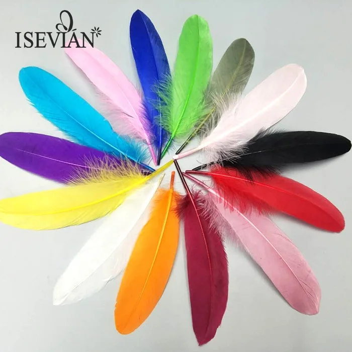  ISEVIAN белое большое гусиное перо окрашенное натуральное для