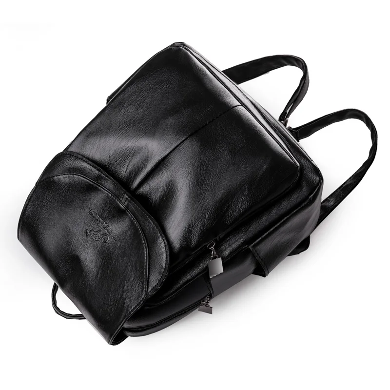 Sac a Dos Simple Waterproof Retro Soft Leather Women Backpacks Ladies Solid Color Travel Bagpack School Bags