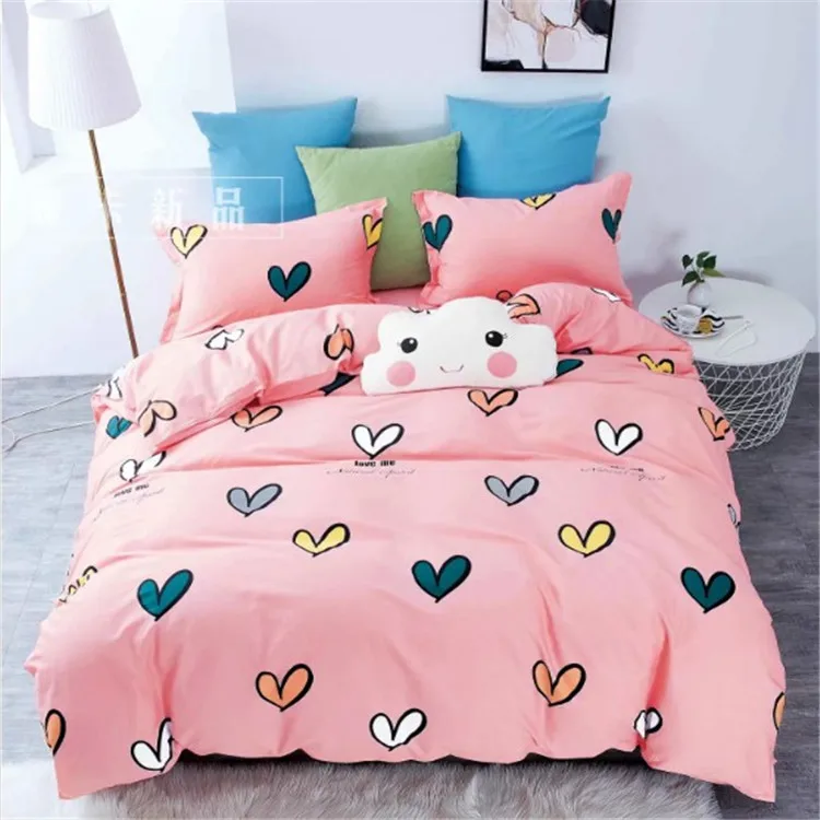 Polyester material printed  bedsheet set use for home