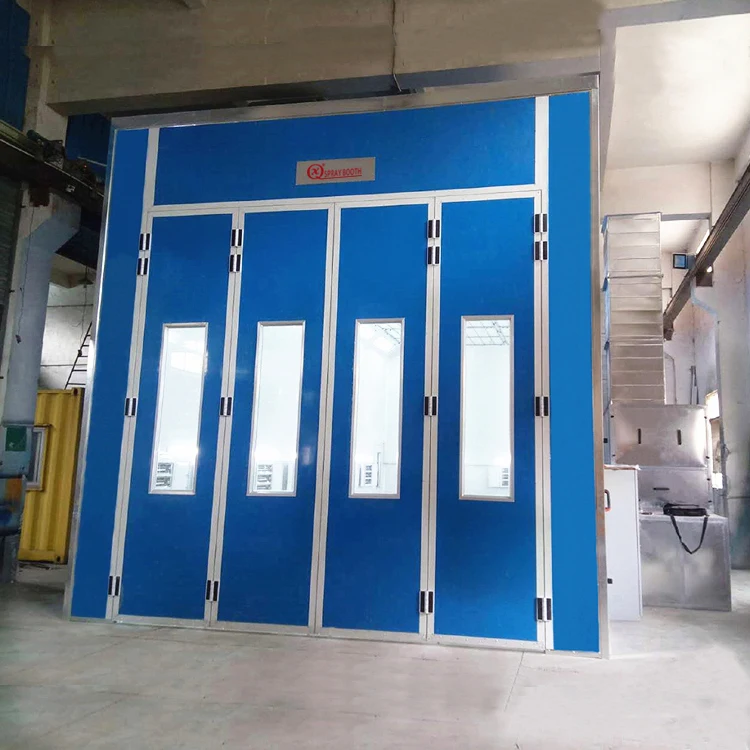 Large size truck and bus spray paint booth with down side draft air flow