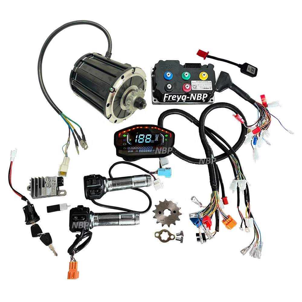 QS 120 70H Mid Drive Motor 72V2000W 428T Gear for Electric Motorcycle Kit with Fardriver ND72360 Color Display ATV
