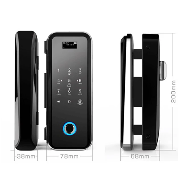 OEM Service Touch Screen Password Fingerprint Biometric Door Lock For Glass Door